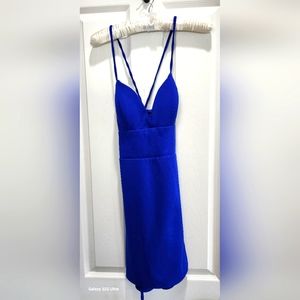 Royal blue tie back dress